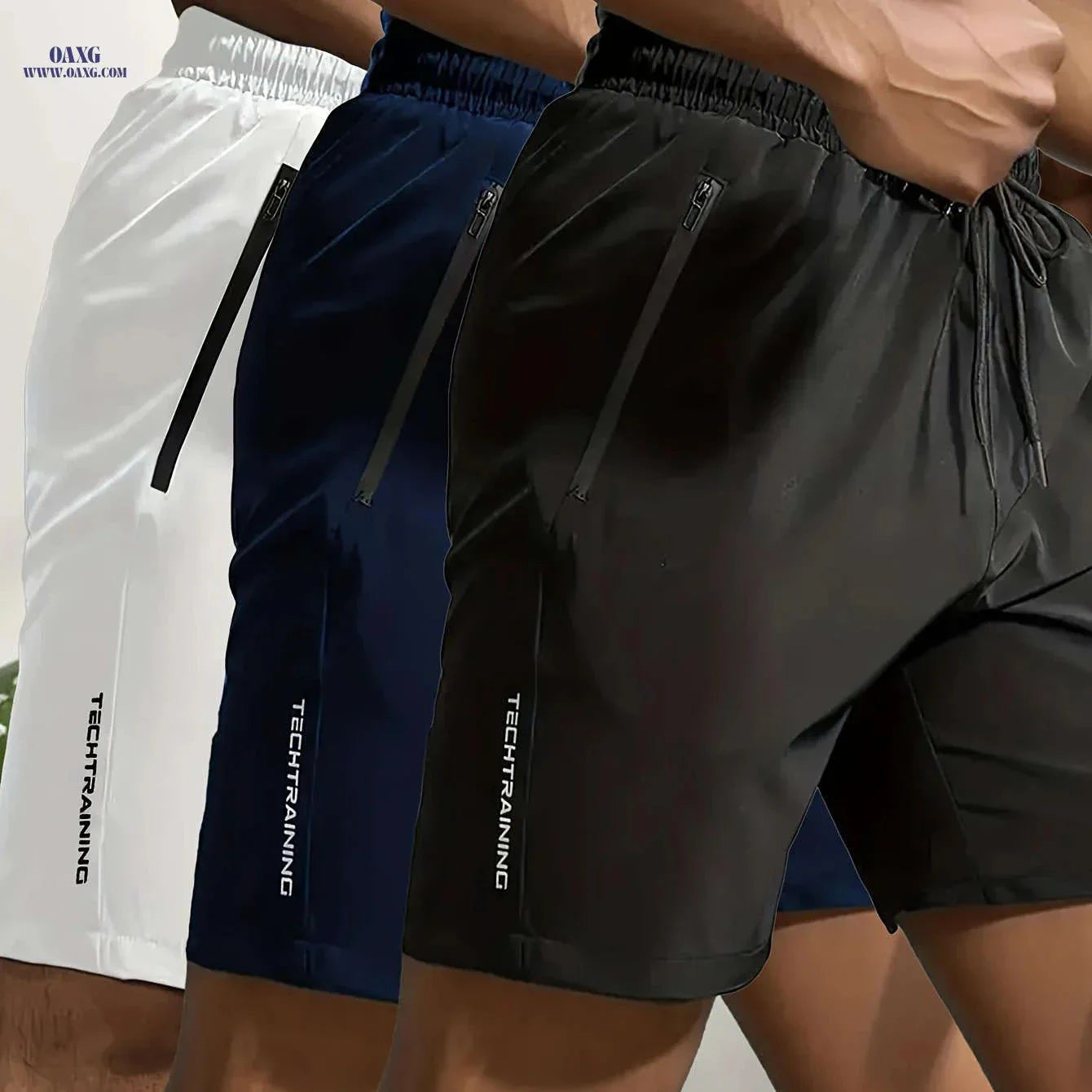 Men's Sports Shorts Set - Breathable Quick-Dry Fabric & Pockets