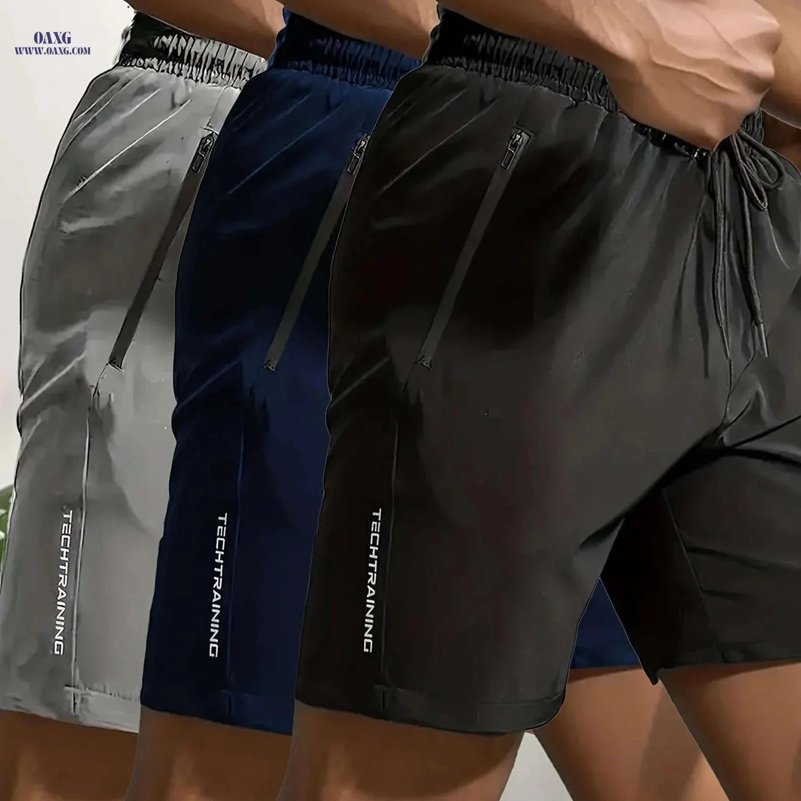 Men's Sports Shorts Set - Breathable Quick-Dry Fabric & Pockets