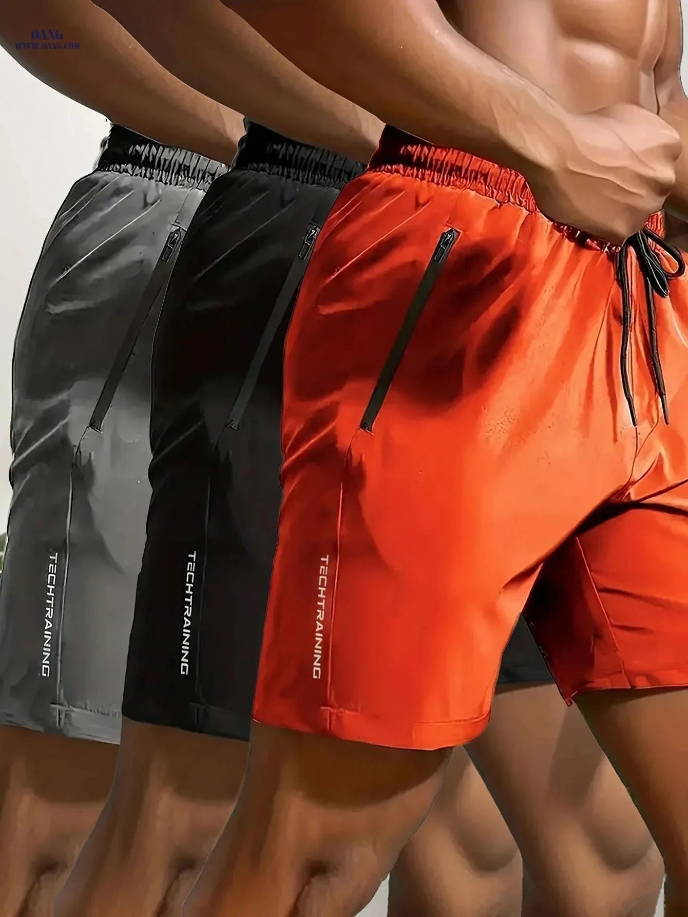 Men's Sports Shorts Set - Breathable Quick-Dry Fabric & Pockets