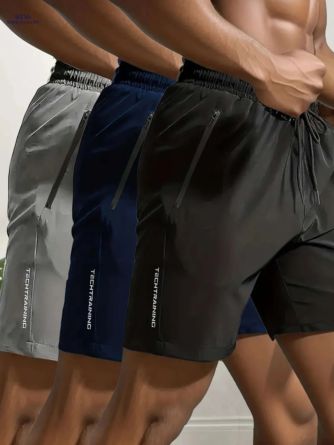 Men's Sports Shorts Set - Breathable Quick-Dry Fabric & Pockets