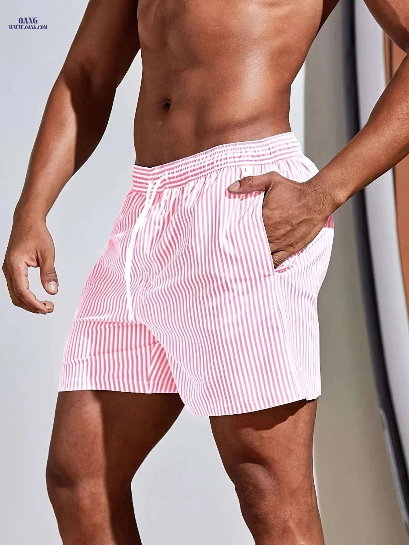 Men's Striped Lightweight Sports Shorts - Casual & Comfortable Fit