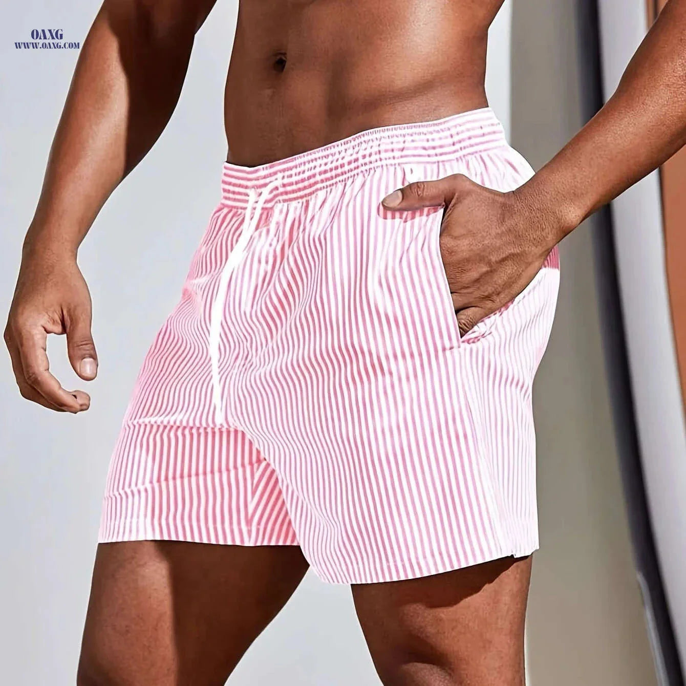 Men's Striped Lightweight Sports Shorts - Casual & Comfortable Fit