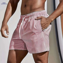 Men's Striped Lightweight Sports Shorts - Casual & Comfortable Fit