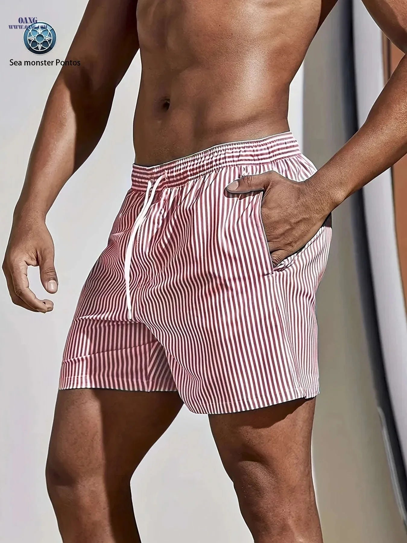 Men's Striped Lightweight Sports Shorts - Casual & Comfortable Fit