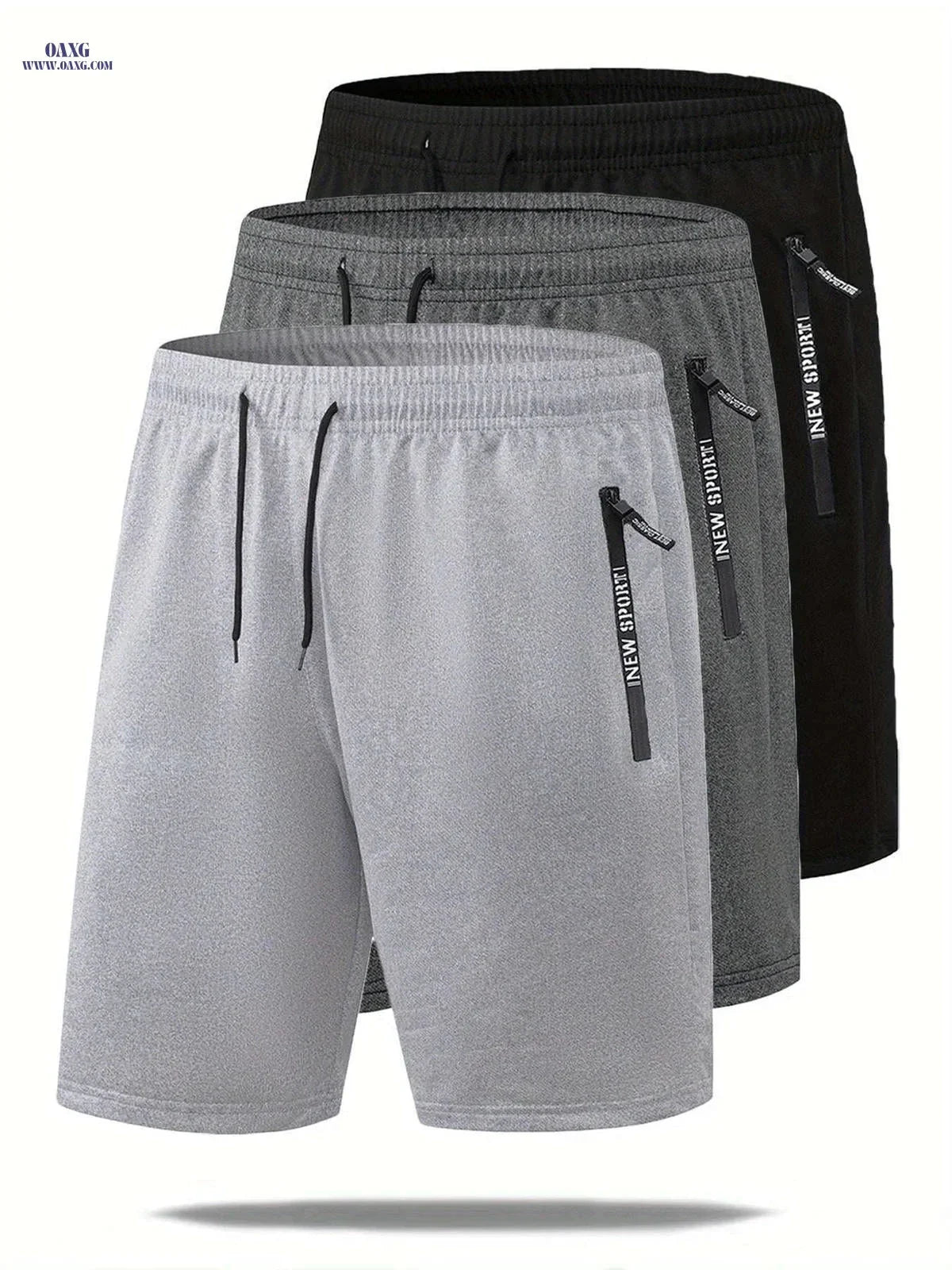 Men's Summer Casual Track Shorts - Elastic Waist, Zipper Pockets