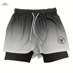 Men's Summer Sports Shorts - Ombre Design, Medium Stretch Fit