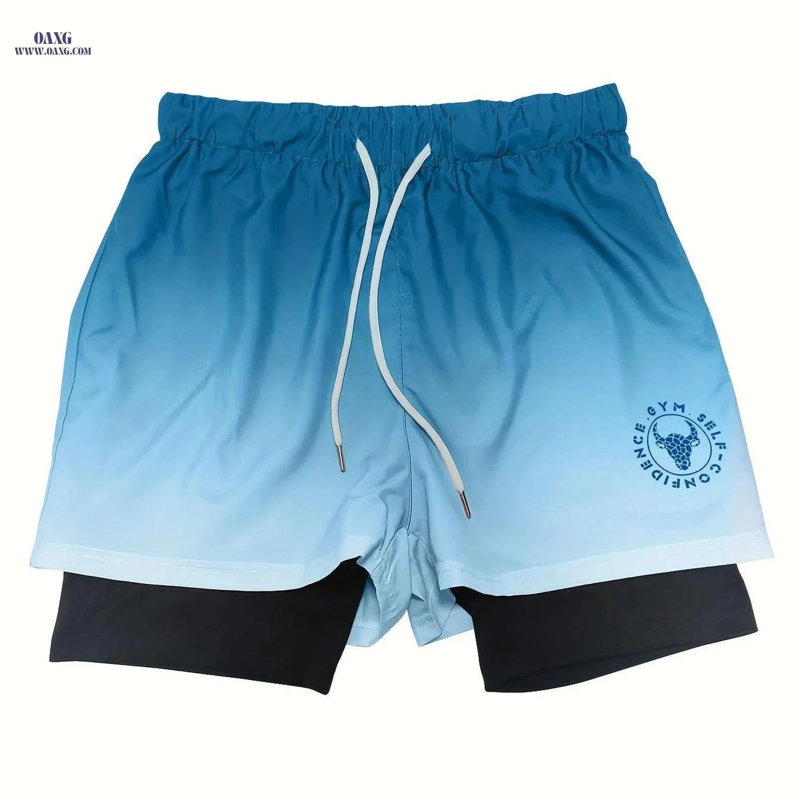 Men's Summer Sports Shorts - Ombre Design, Medium Stretch Fit