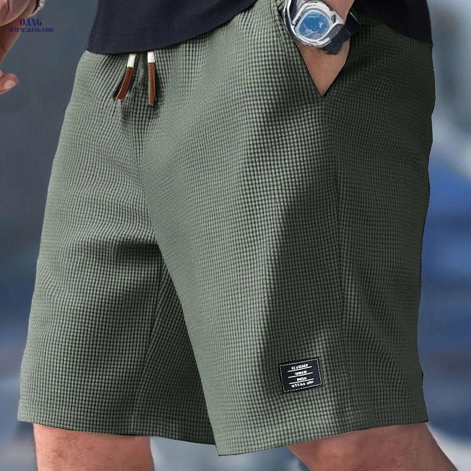 Men's Textured Woven Casual Shorts - Perfect for Everyday Outings