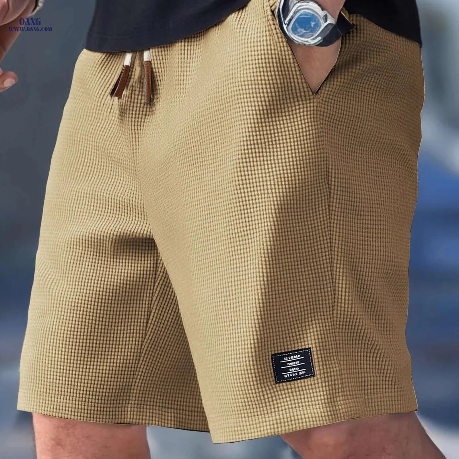 Men's Textured Woven Casual Shorts - Perfect for Everyday Outings