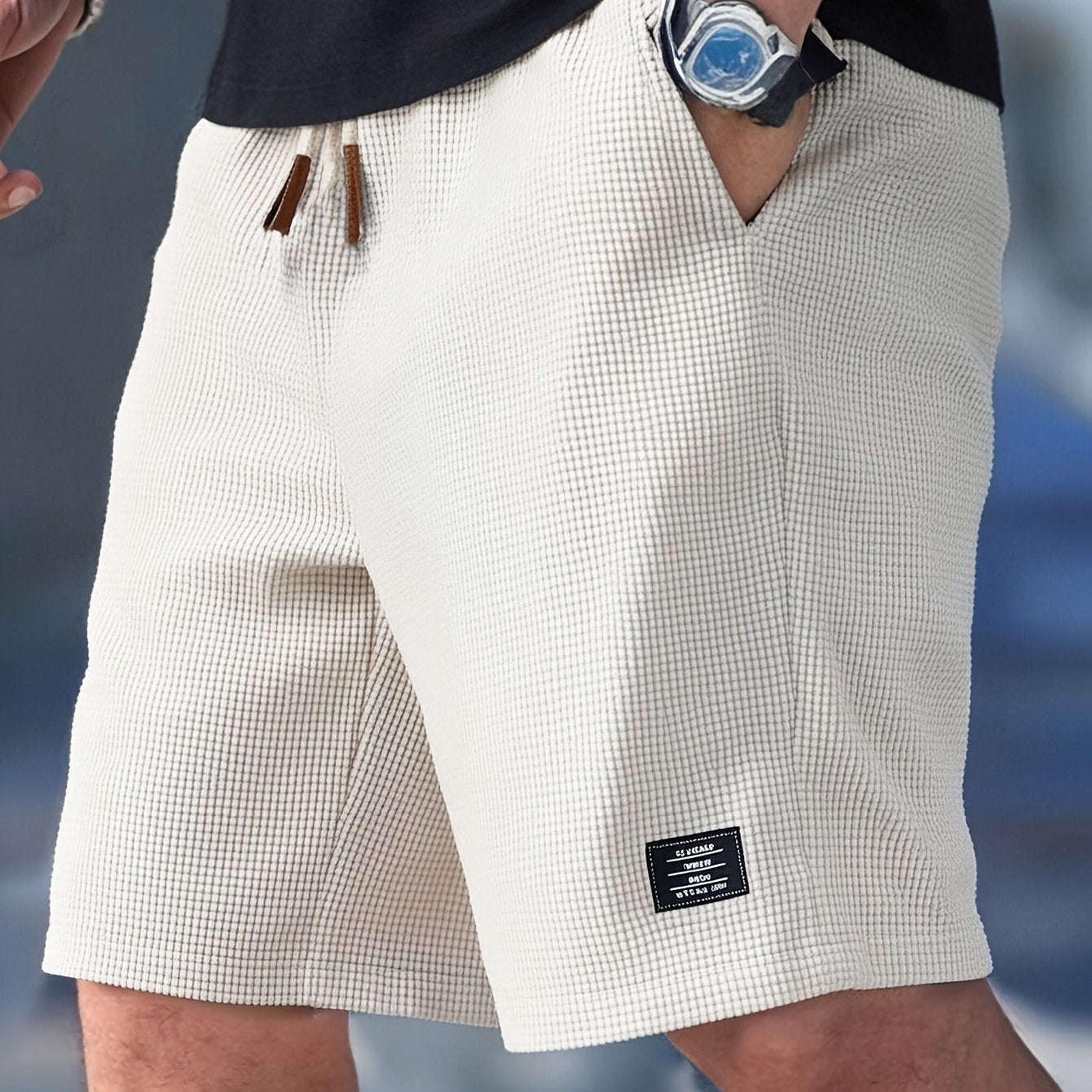 Men's Textured Woven Casual Shorts - Perfect for Everyday Outings