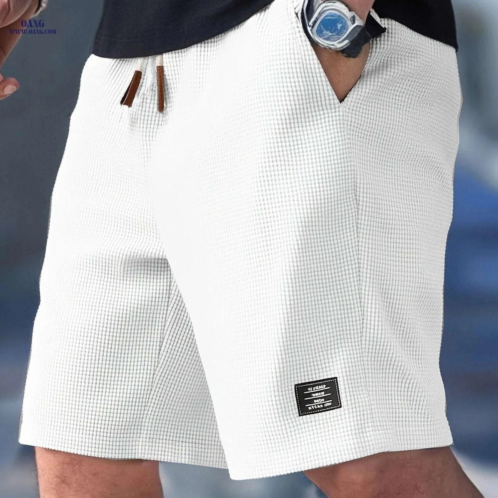Men's Textured Woven Casual Shorts - Perfect for Everyday Outings