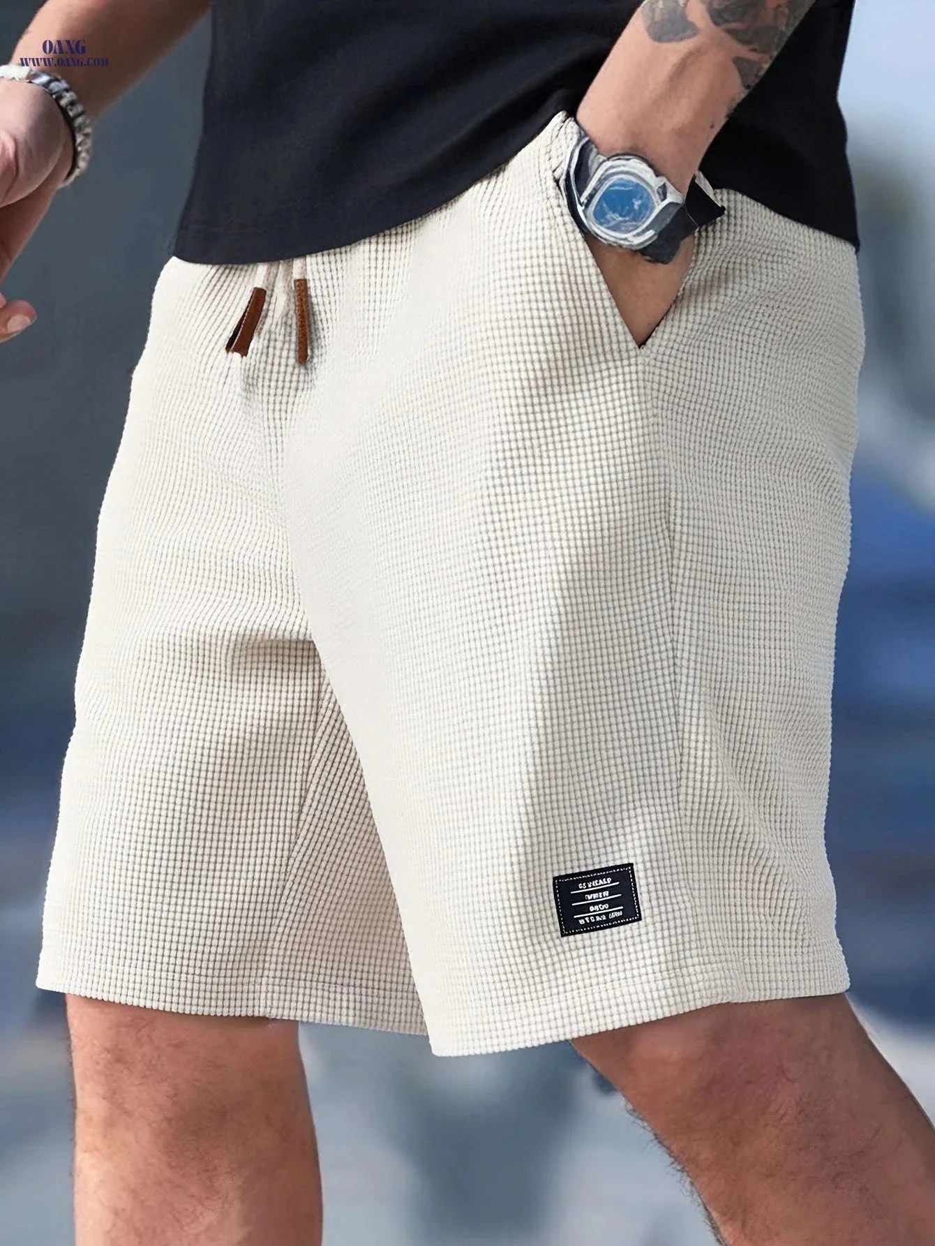 Men's Textured Woven Casual Shorts - Perfect for Everyday Outings