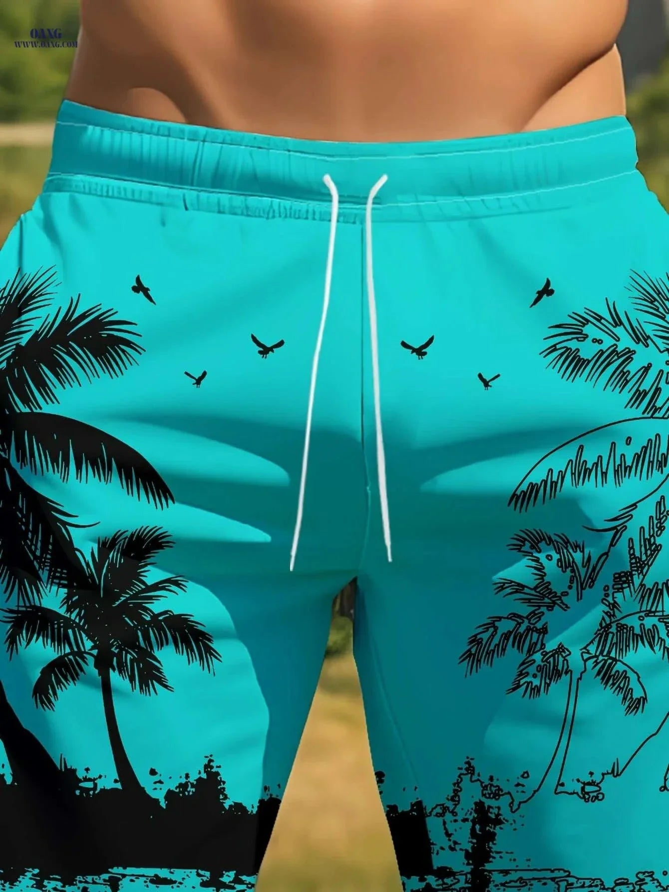 Men's Tropical Palm Beach Shorts - Quick-Dry, Lightweight & Stylish
