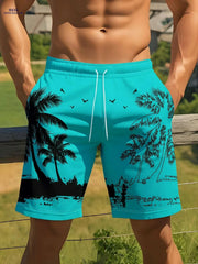 Men's Tropical Palm Beach Shorts - Quick-Dry, Lightweight & Stylish