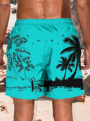 Men's Tropical Palm Beach Shorts - Quick-Dry, Lightweight & Stylish