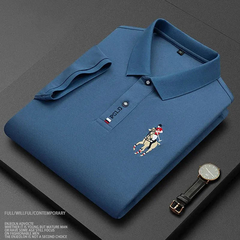 Men's Business Short Sleeve T-shirt New Men's POLO Shirt Men's Casual Business Golf T-Shirt