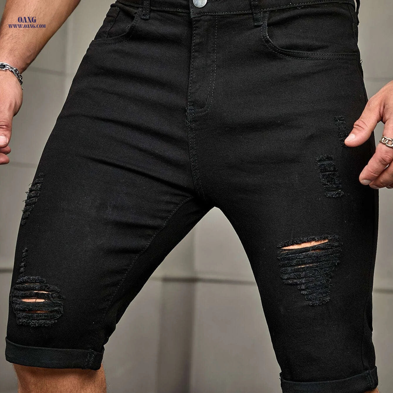 Men's Denim Bermuda Shorts - Casual Fit, Medium Stretch Style