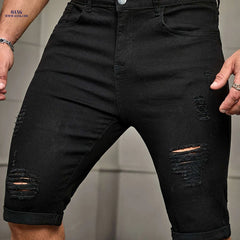 Men's Denim Bermuda Shorts - Casual Fit, Medium Stretch Style