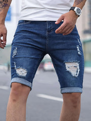 Men's Denim Bermuda Shorts - Casual Fit, Medium Stretch Style