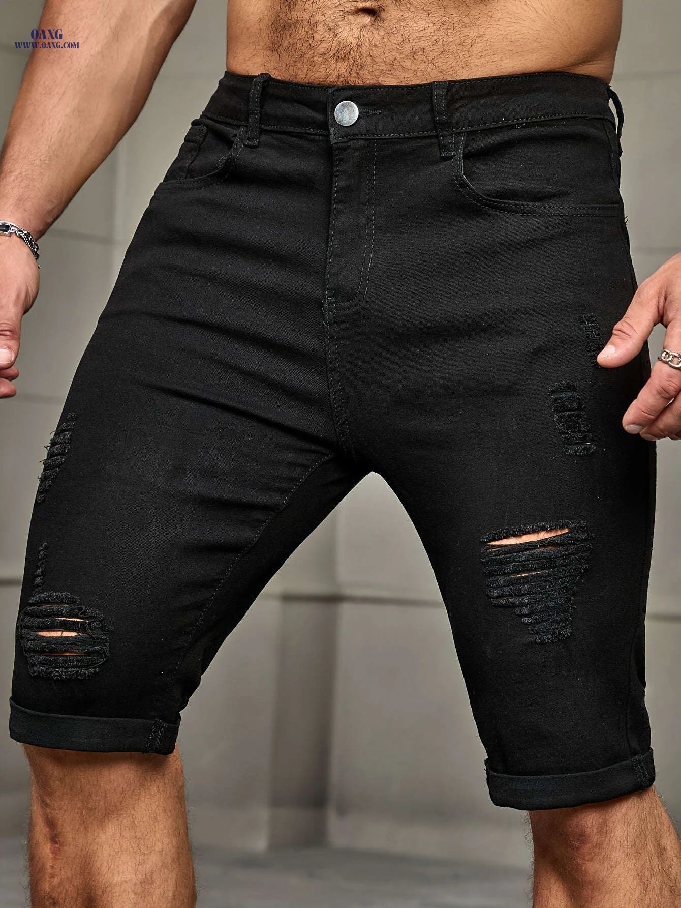 Men's Denim Bermuda Shorts - Casual Fit, Medium Stretch Style