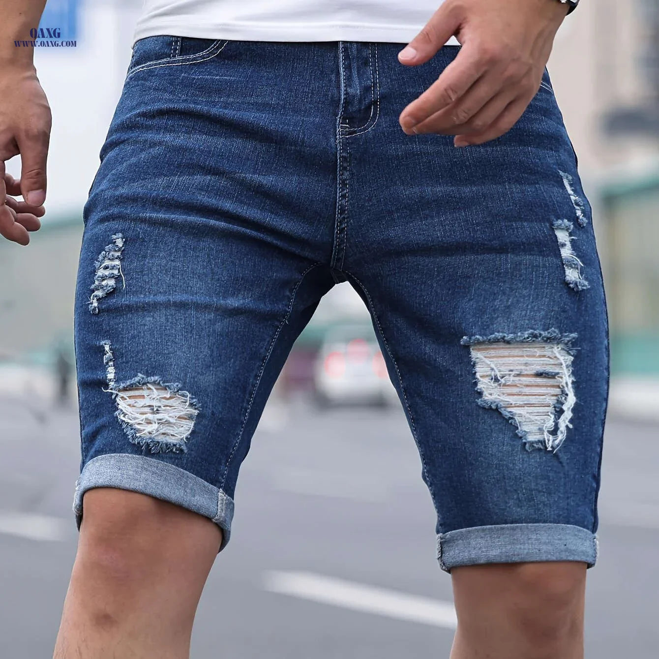 Men's Denim Bermuda Shorts - Casual Fit, Medium Stretch Style