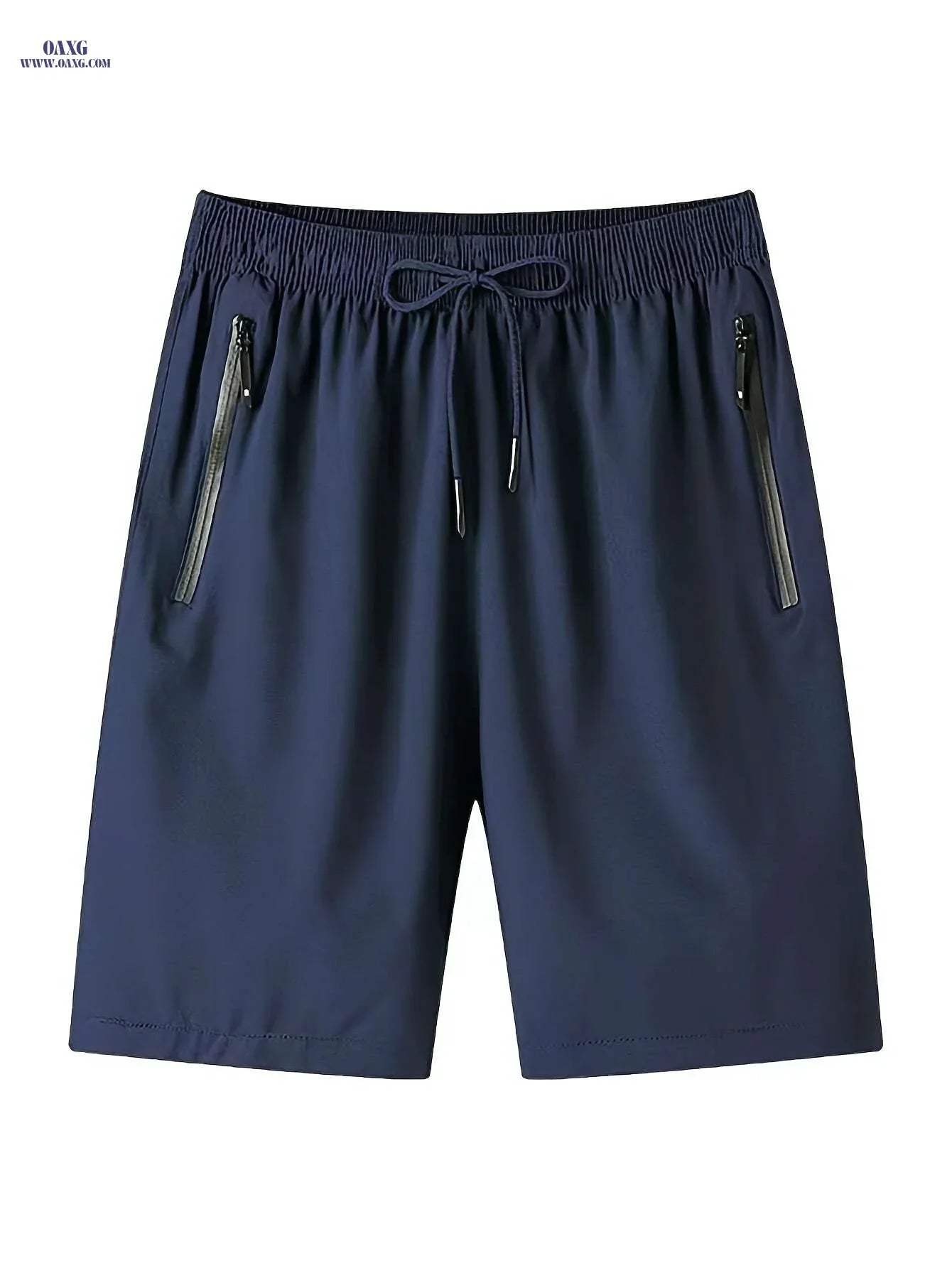 Men's Navy Blue Summer Shorts - Loose-Fit, Elastic Waist Drawstring
