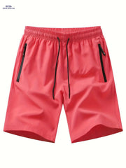 Men's Navy Blue Summer Shorts - Loose-Fit, Elastic Waist Drawstring