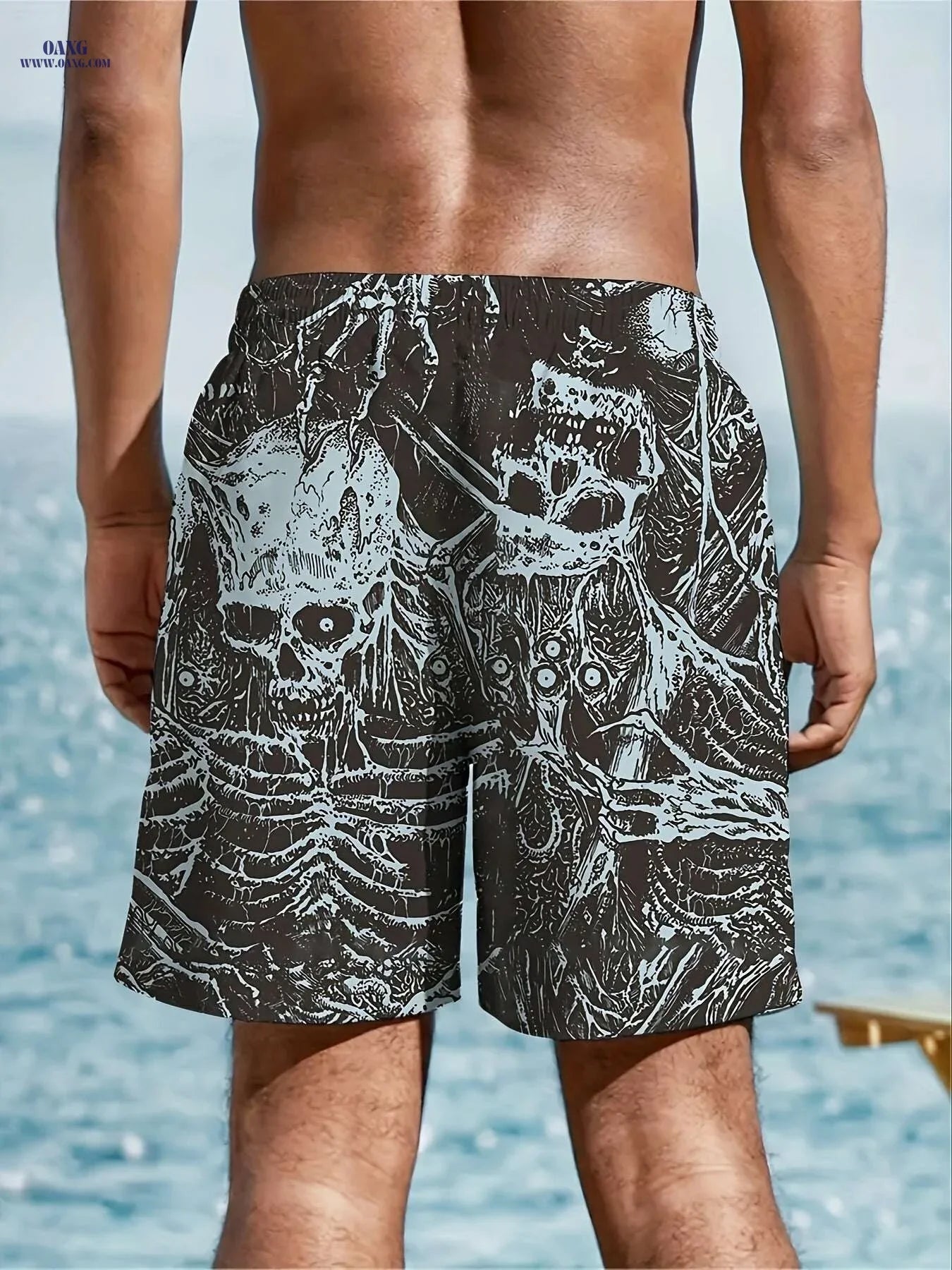 Men's Skeleton Pattern Sports Shorts - Stylish & Functional Fitness Wear