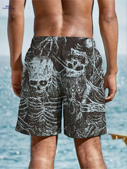Men's Skeleton Pattern Sports Shorts - Stylish & Functional Fitness Wear
