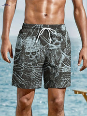 Men's Skeleton Pattern Sports Shorts - Stylish & Functional Fitness Wear
