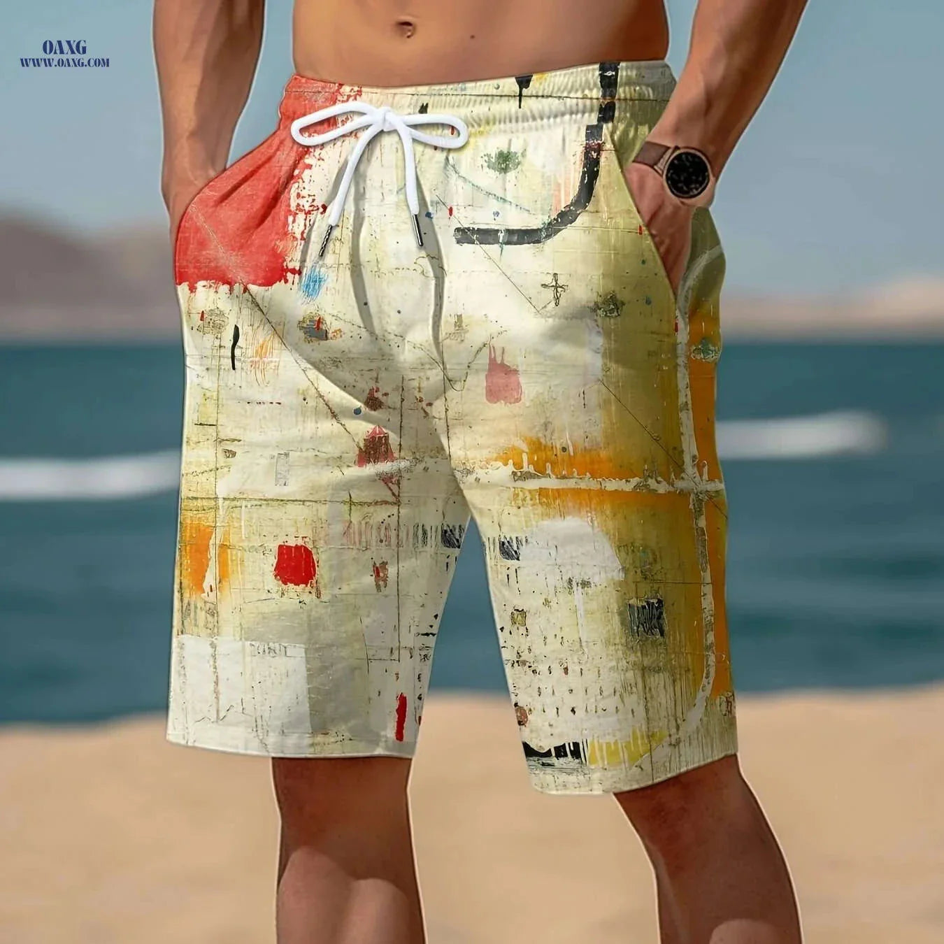 Mens Vibrant Plaid Drawstring Shorts - Breathable Summer Comfort