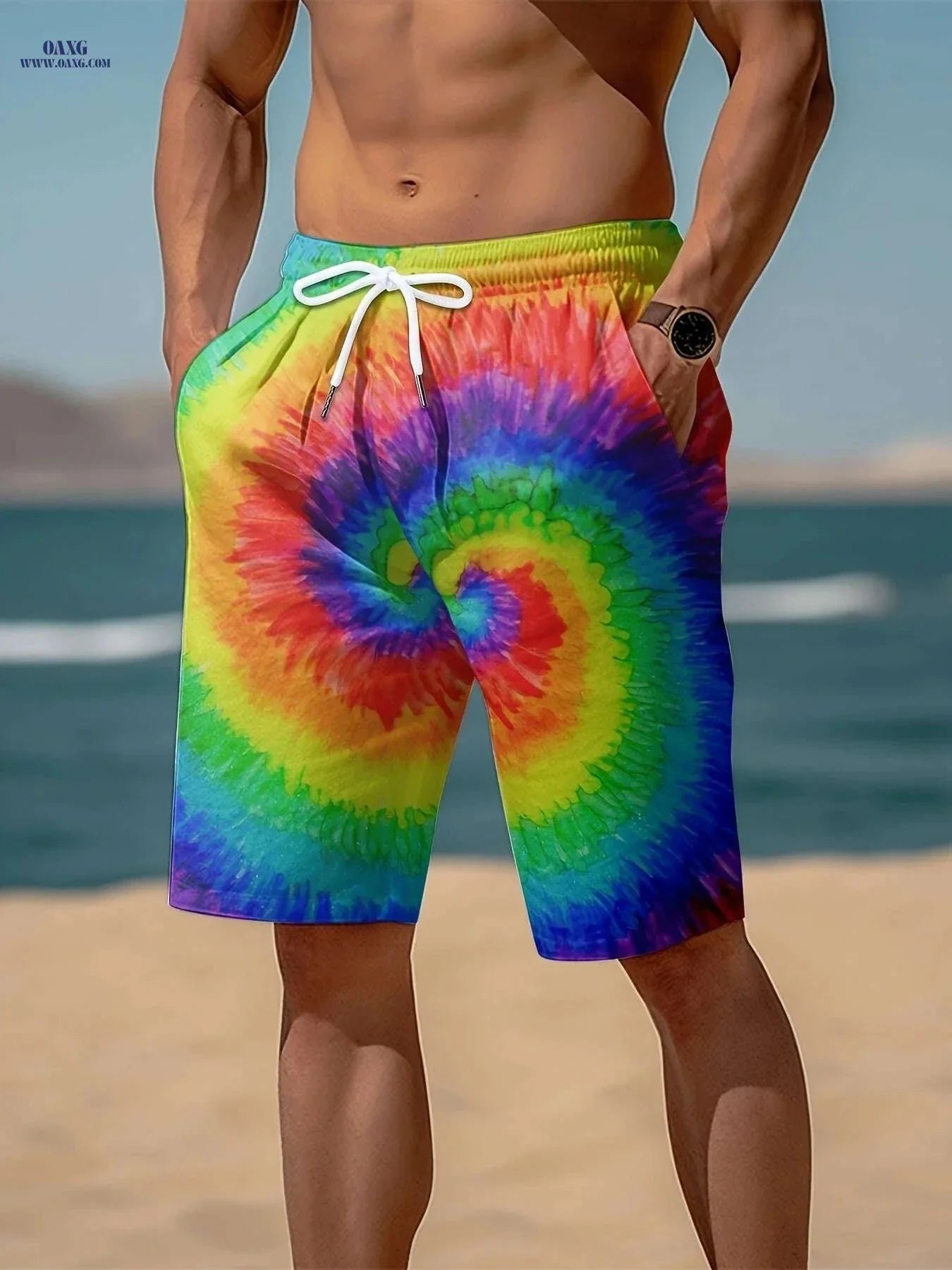 Mens Vibrant Plaid Drawstring Shorts - Breathable Summer Comfort