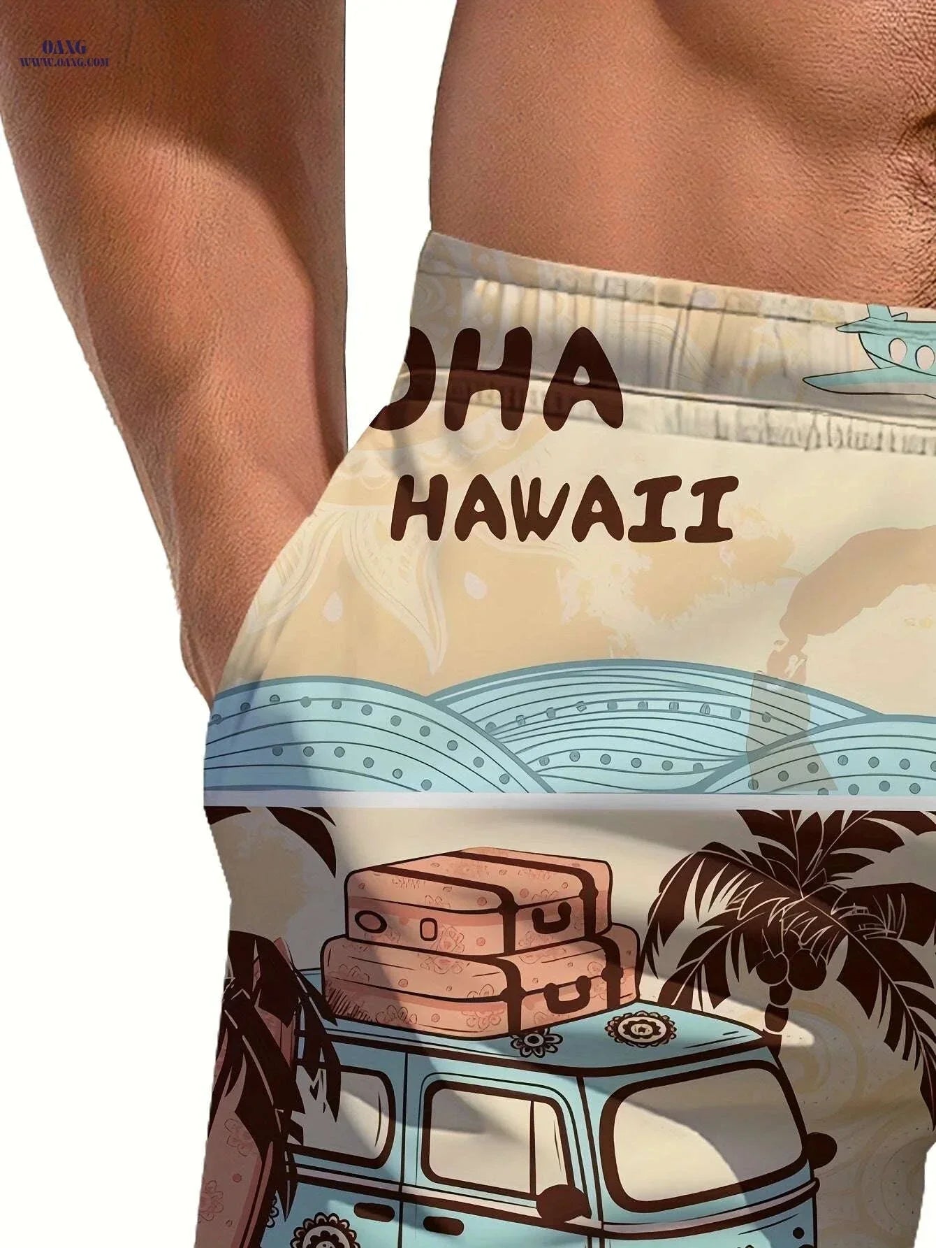 Stylish Hawaiian Beach Shorts for Men - Lightweight & Quick-Dry