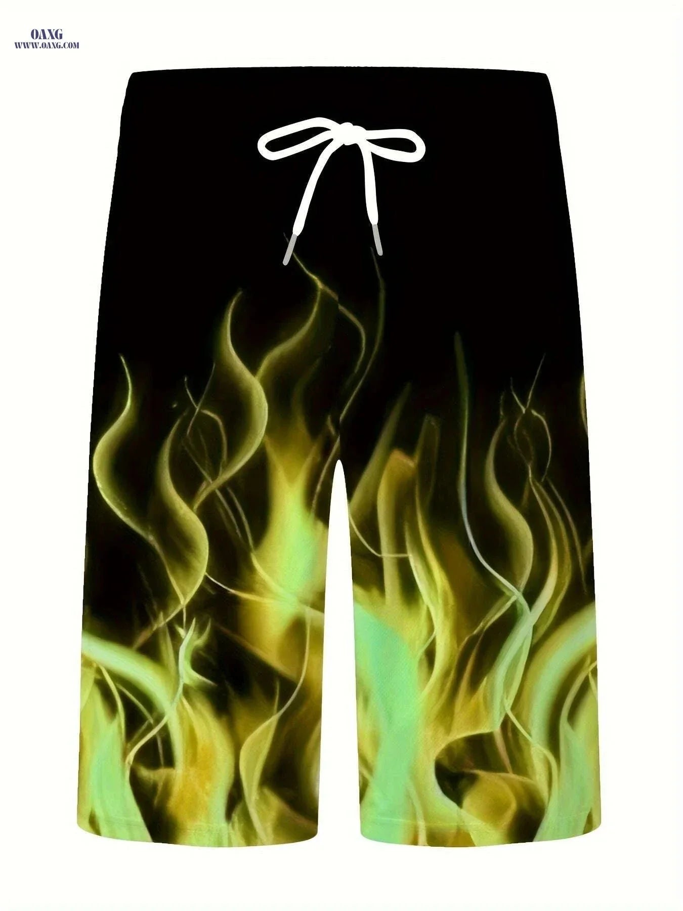 Stylish Men's 3D Fire Print Shorts - Quick-Dry, Casual & Comfortable