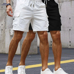 Stylish Men's Cargo Shorts - Set of 2 with 3D Pockets