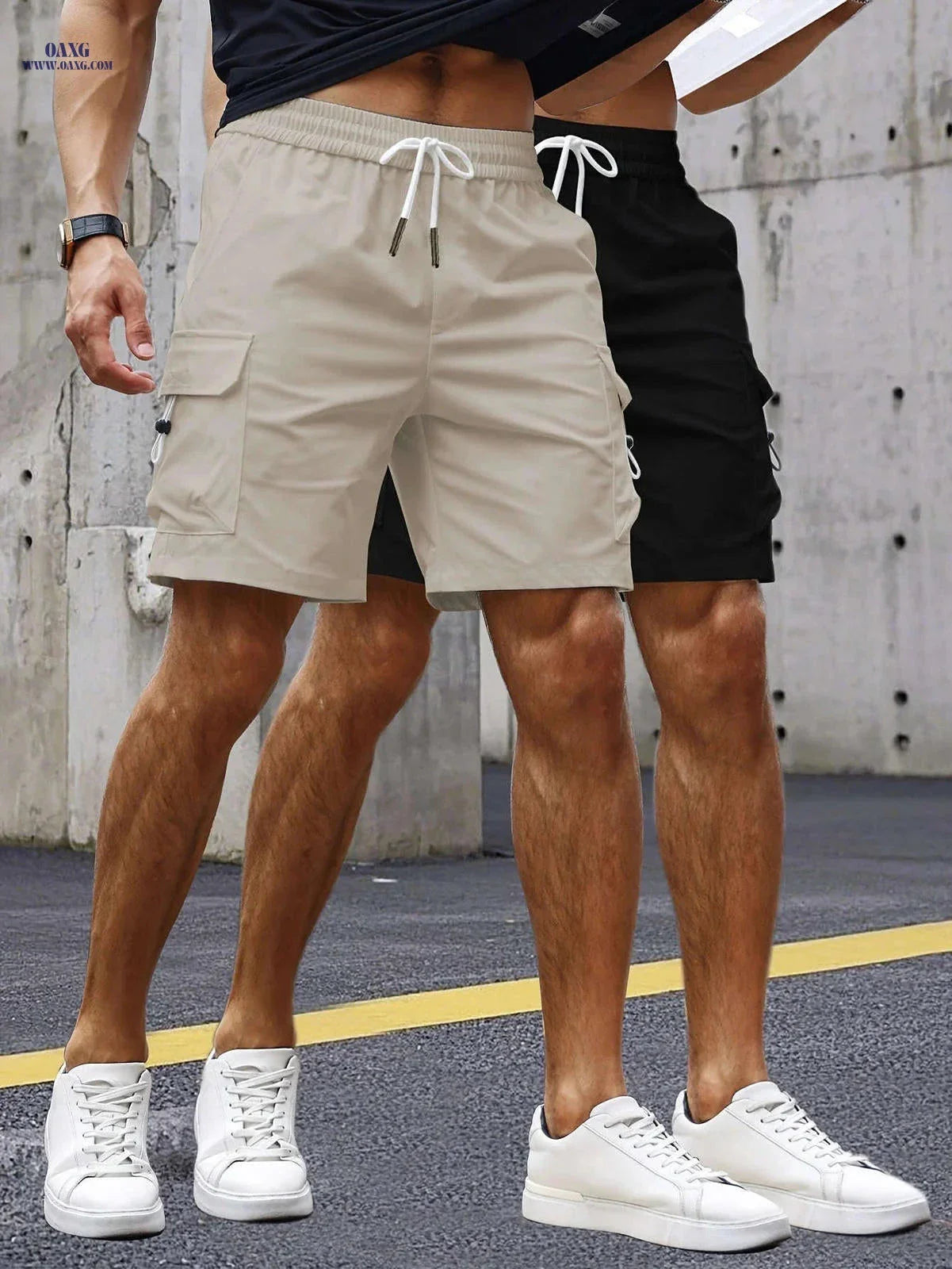 Stylish Men's Cargo Shorts - Set of 2 with 3D Pockets