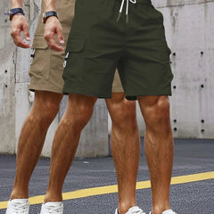 Stylish Men's Cargo Shorts - Set of 2 with 3D Pockets