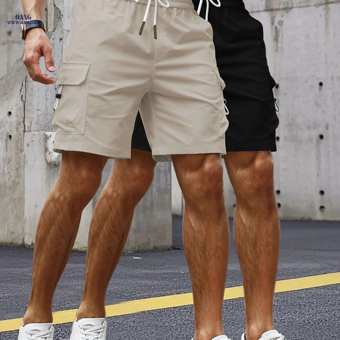 Stylish Men's Cargo Shorts - Set of 2 with 3D Pockets