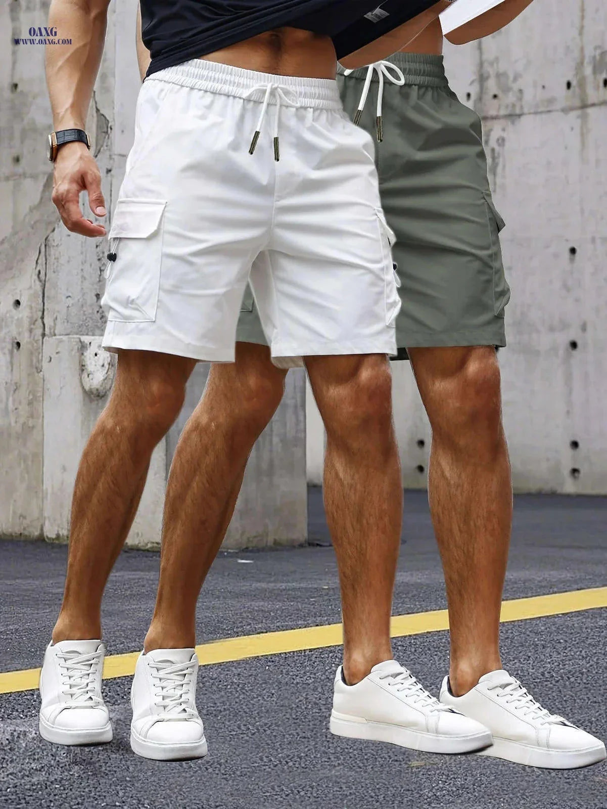 Stylish Men's Cargo Shorts - Set of 2 with 3D Pockets
