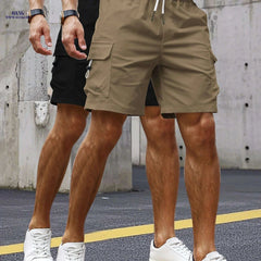 Stylish Men's Cargo Shorts - Set of 2 with 3D Pockets
