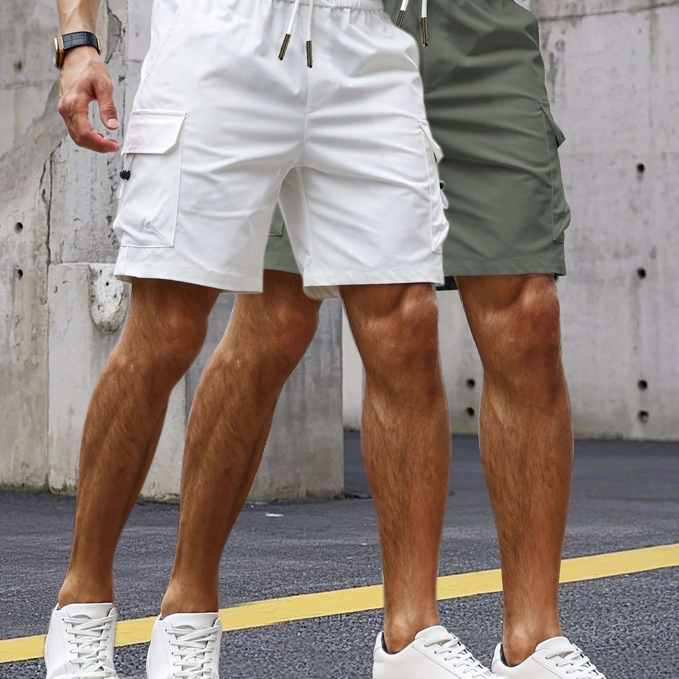 Stylish Men's Cargo Shorts - Set of 2 with 3D Pockets
