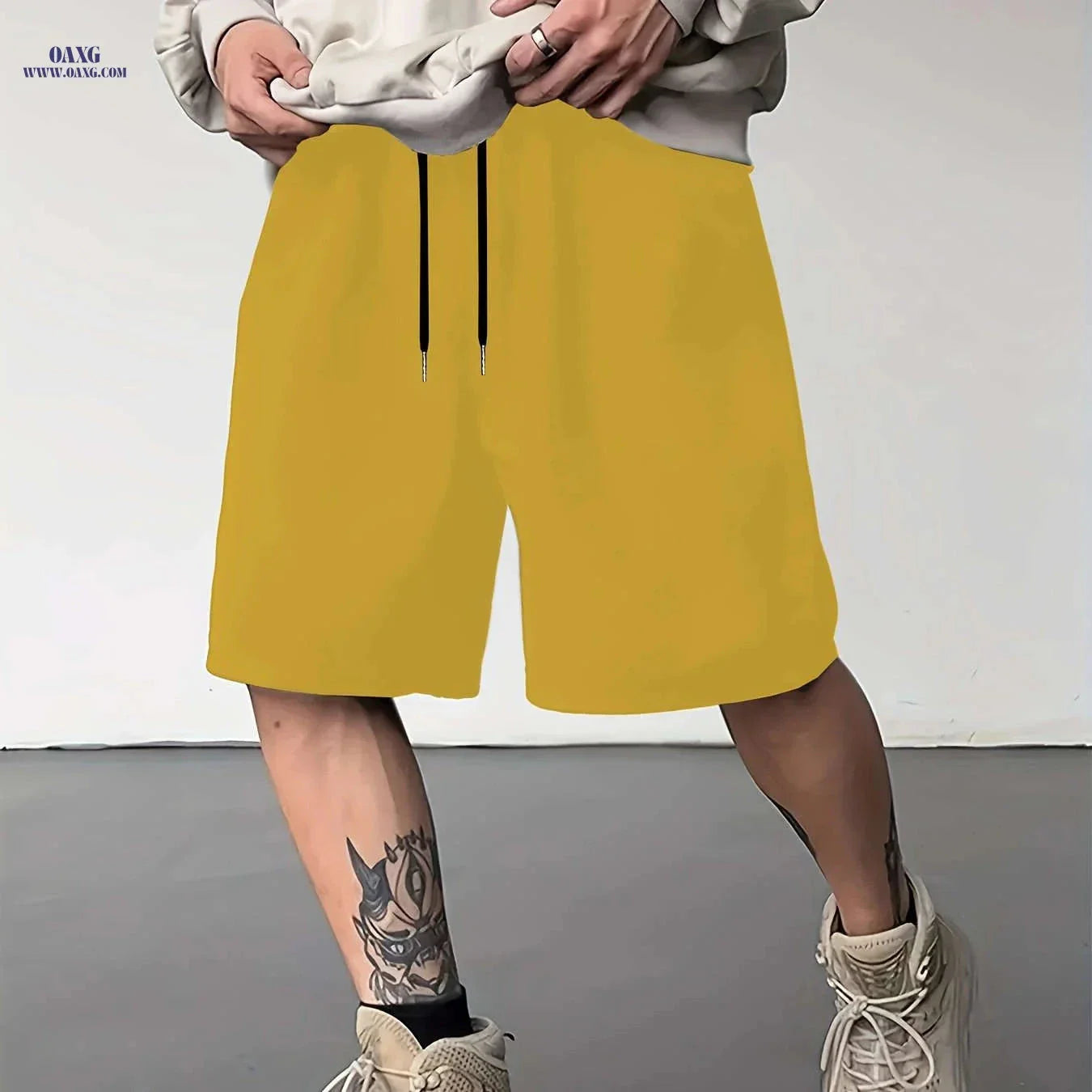 Stylish Men's Solid Color Shorts - Casual Drawstring Pocket Design