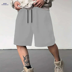 Stylish Men's Solid Color Shorts - Casual Drawstring Pocket Design