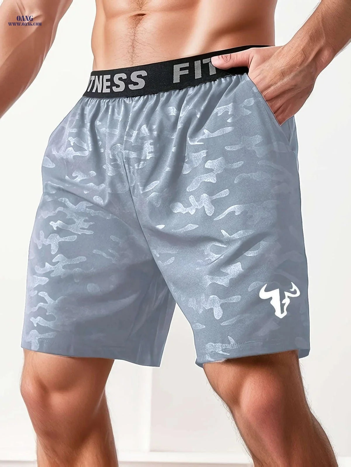 Summer Bull Print Casual Shorts - Men's Sports All-Over Print