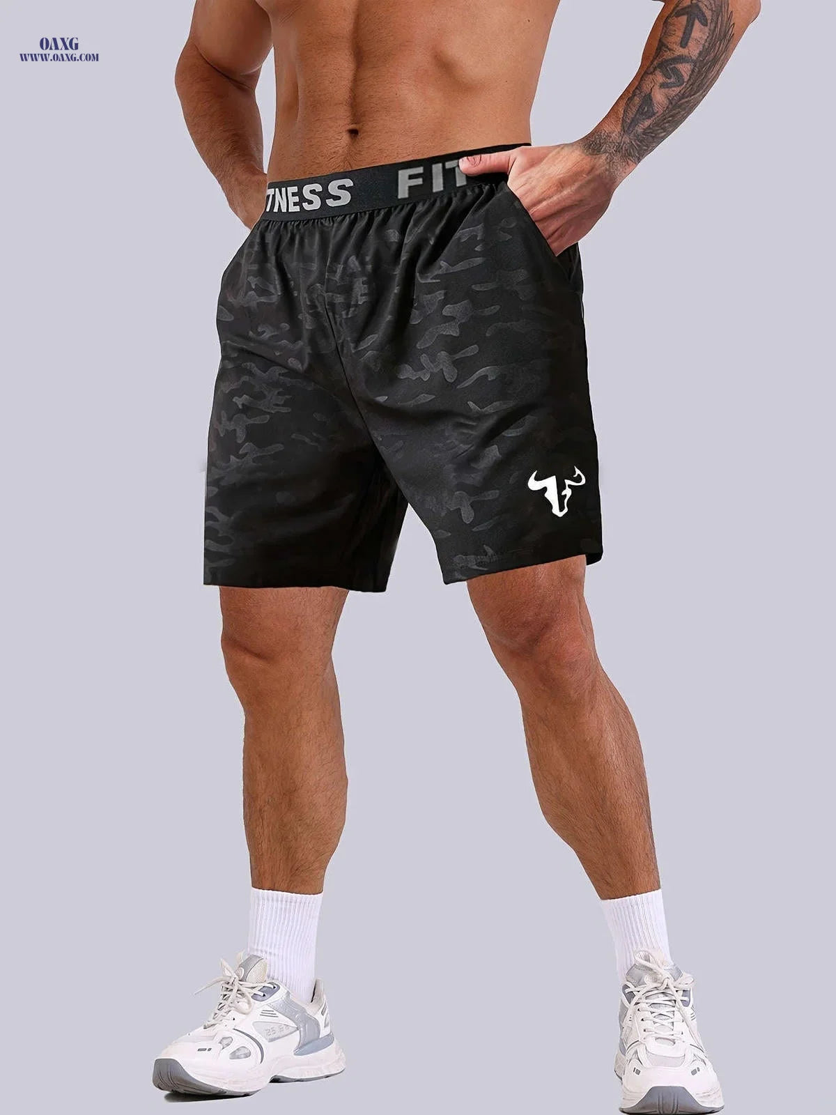 Summer Bull Print Casual Shorts - Men's Sports All-Over Print