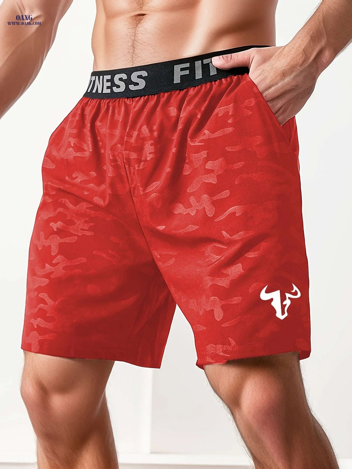 Summer Bull Print Casual Shorts - Men's Sports All-Over Print