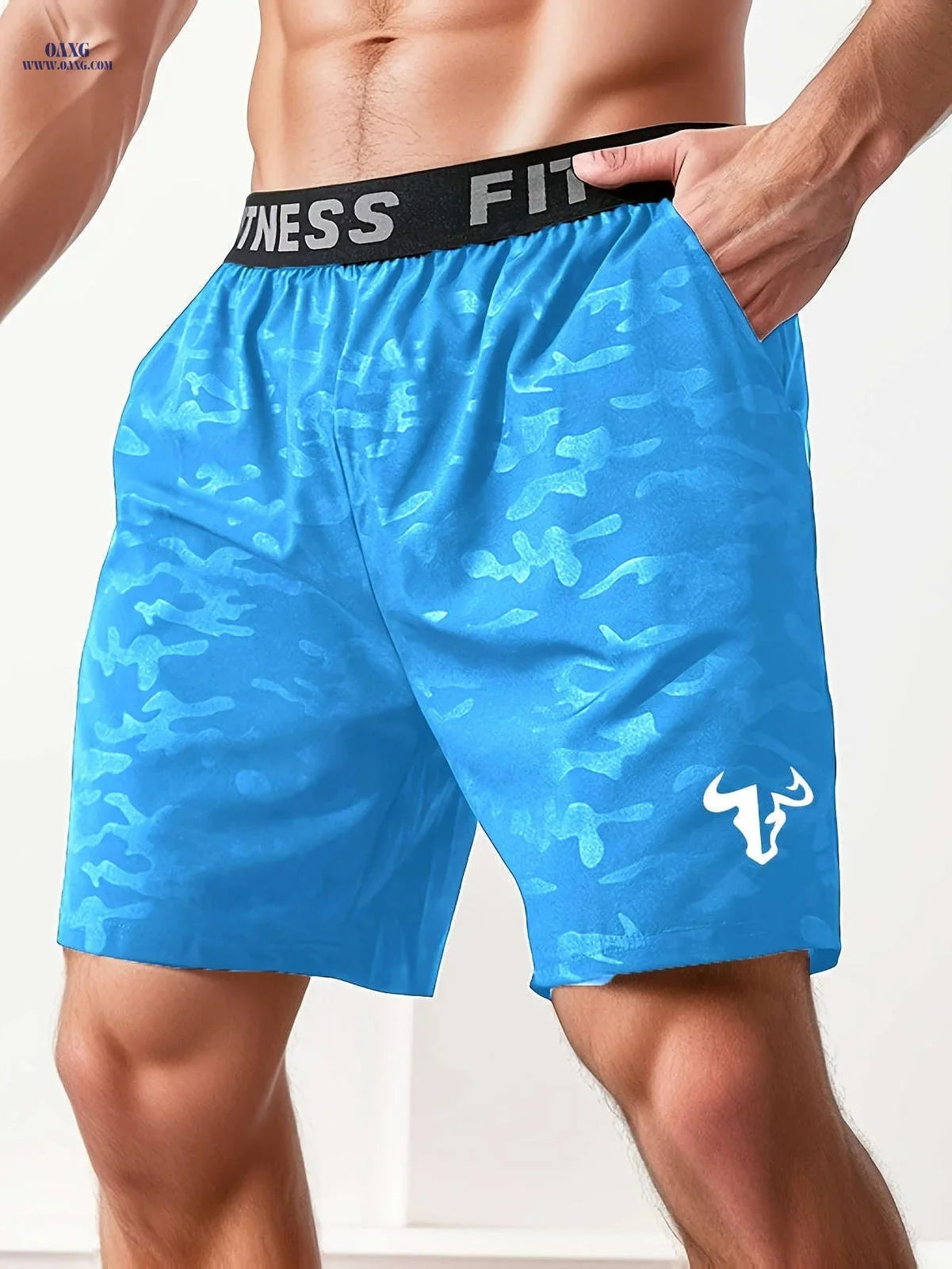 Summer Bull Print Casual Shorts - Men's Sports All-Over Print