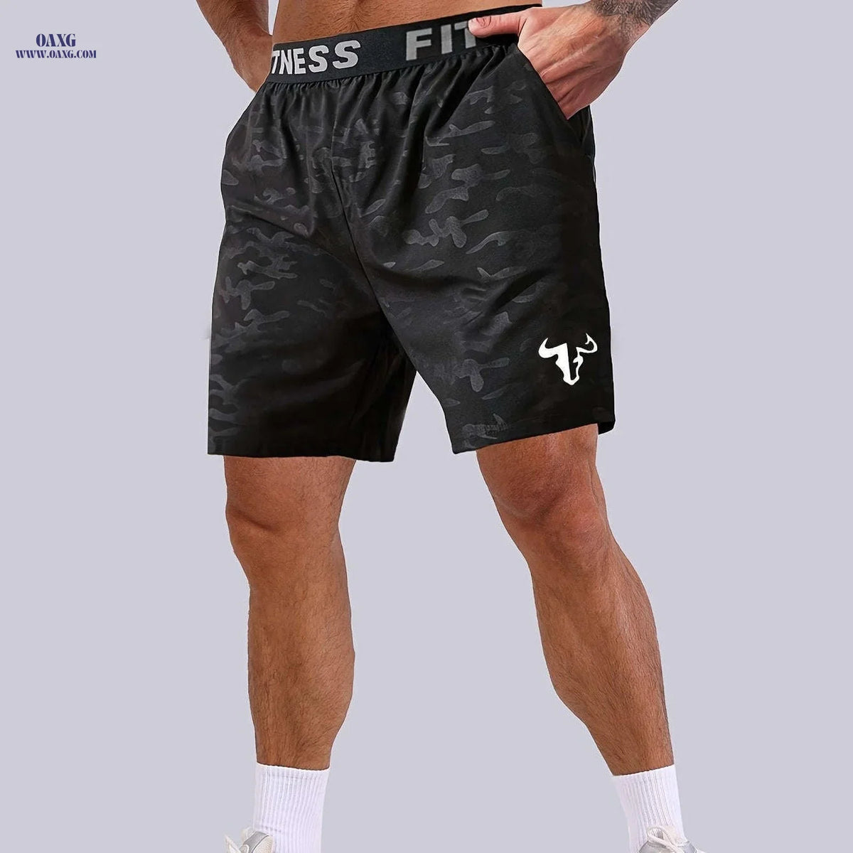 Summer Bull Print Casual Shorts - Men's Sports All-Over Print