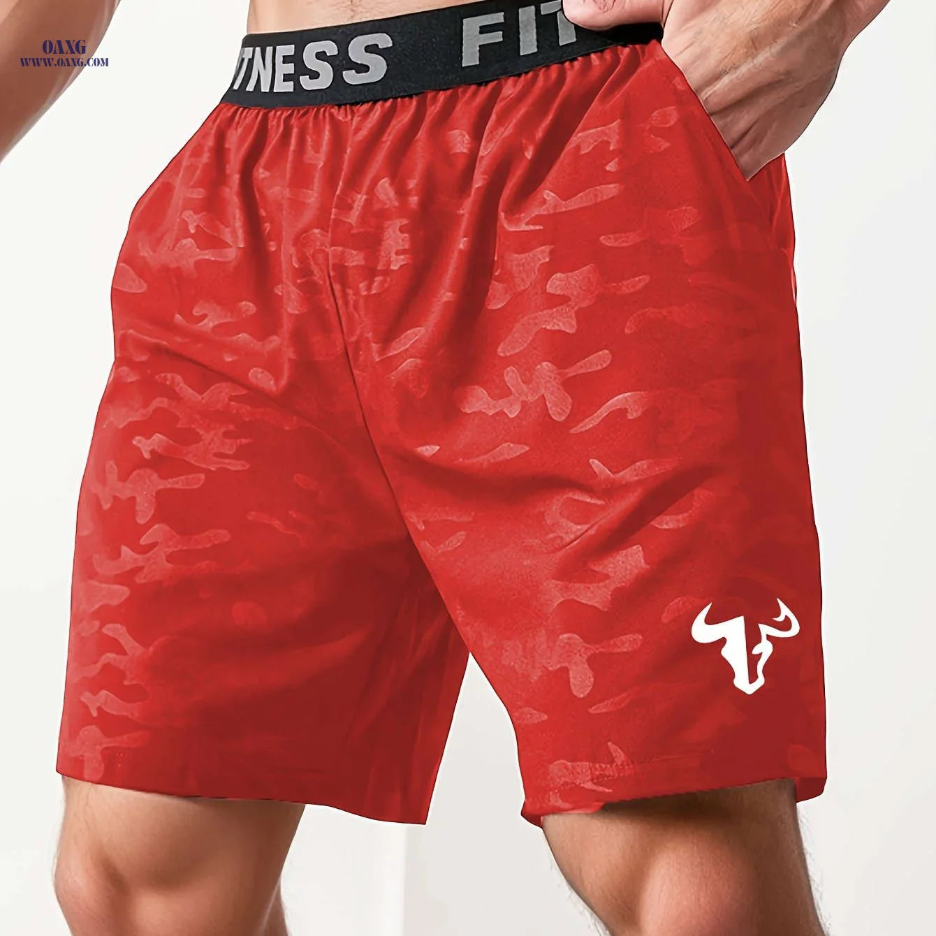 Summer Bull Print Casual Shorts - Men's Sports All-Over Print