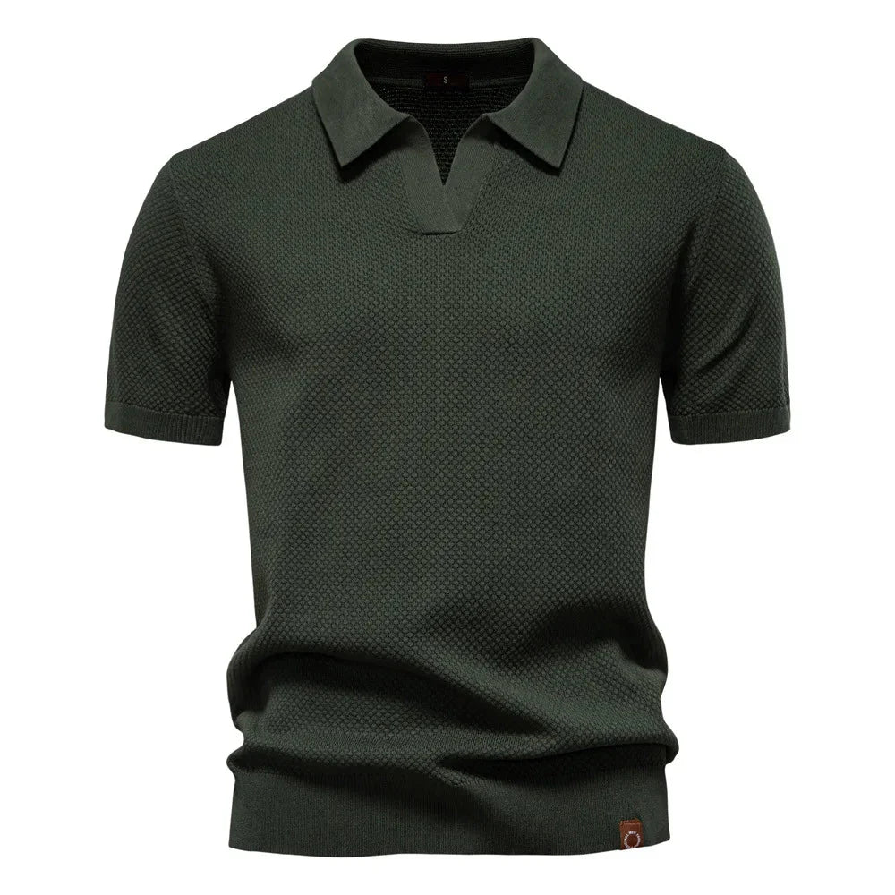 Summer High Quality Pineapple Pattern Polo Shirt Men Business Seagull Collar Men's Short Sleeve Sweater Polo